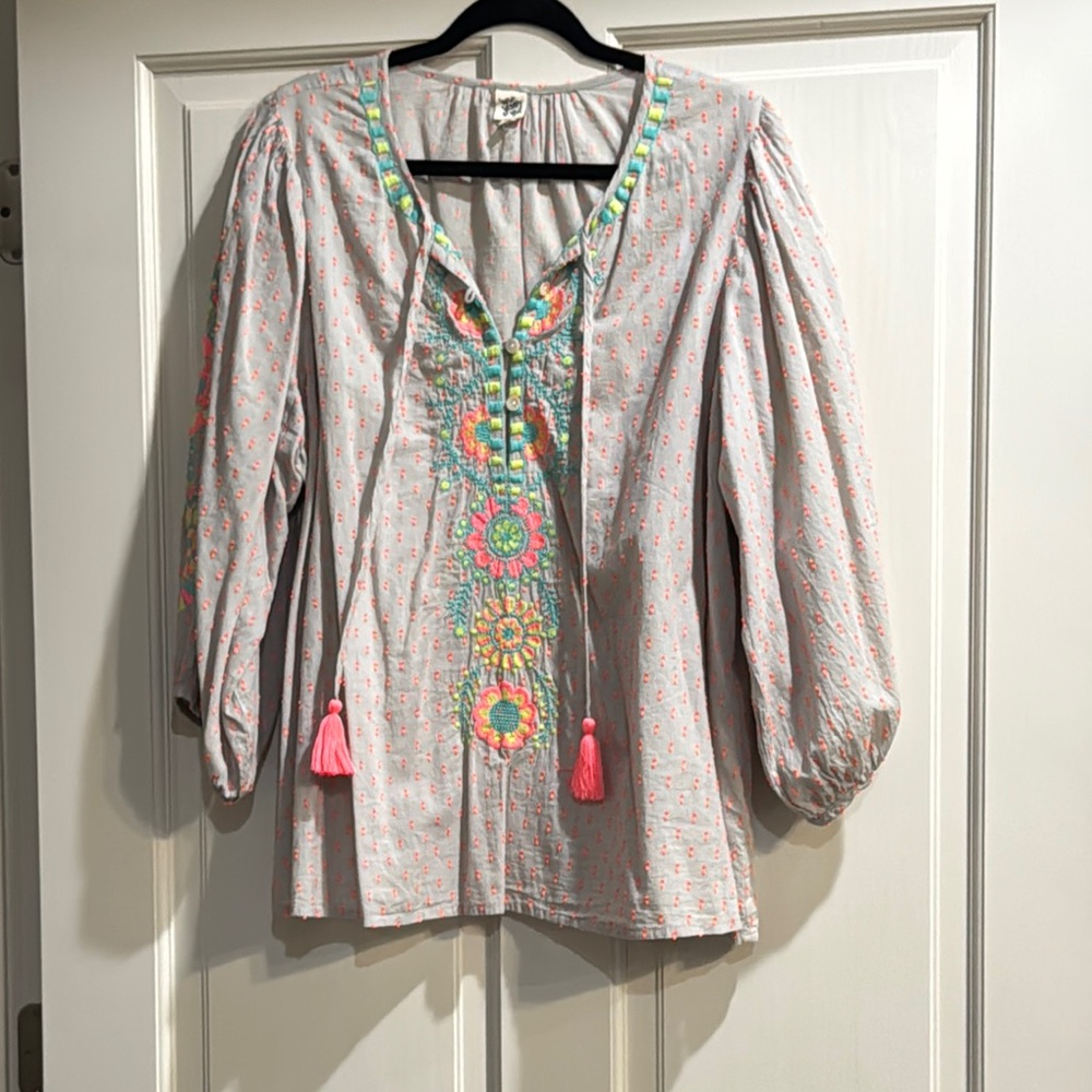 Embroidered Floral Women's Top